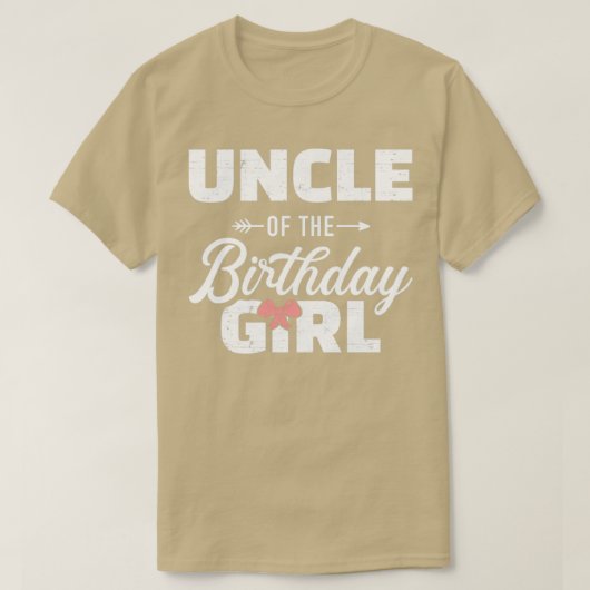 誕生日の娘の女の子の一致する家族の叔父 Tシャツ (デザイン正面)