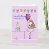 誕生日の子ども用風船とケーキ カード (正面)