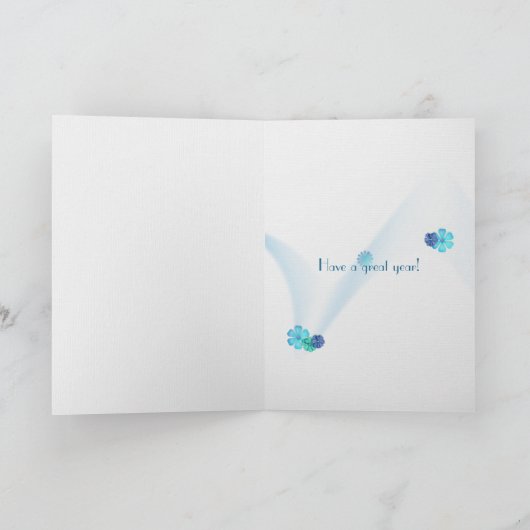 誕生日の子供のビーチの水のカラーのアートワーク カード (内部)