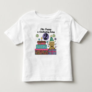 誕生日の子犬Tシャツとギフト トドラーTシャツ