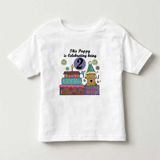 誕生日の子犬Tシャツとギフト トドラーTシャツ (正面)