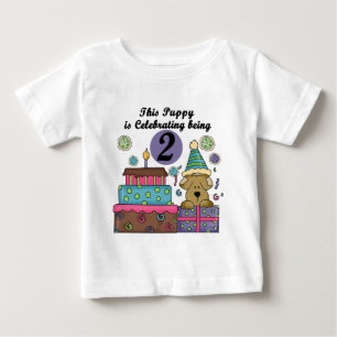 誕生日の子犬Tシャツとギフト ベビーTシャツ