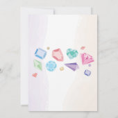 誕生日の宝石のパーティーの水晶の女の子のパステル 招待状 (裏面)