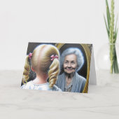 誕生日の少女と老婦人 カード (正面)