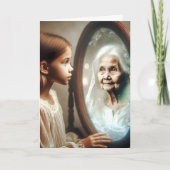 誕生日の少女と老婦人 カード (正面)