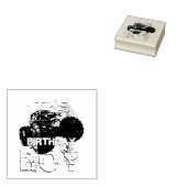 誕生日の少年モンスタートラックマッチングファミリー ラバースタンプ (押印)