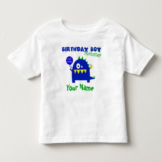 誕生日の少年モンスター トドラーTシャツ (正面)