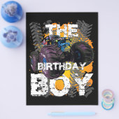 誕生日の少年 モンスター トラック お揃いの家族 チラシ (シングル)