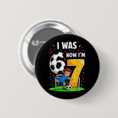 誕生日の少年 私は6歳 今は7歳 六 七 サッカー 67 缶バッジ (正面&裏面)