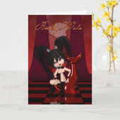 誕生日の希望グリーティングカード – ゴシックロック代替 カード (黄色い花)