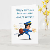 **誕生日の希望**受け取るターン!!!!郵便配達人 カード (黄色い花)