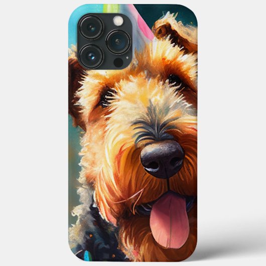 誕生日の帽子と風船を持つ愛犬 Case-Mate iPhoneケース (裏面)