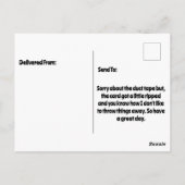 誕生日の帽子をかぶって座るジャイアントパンダ ポストカード (裏面)