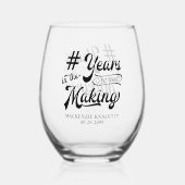 誕生日の年パーソナライズされた ステムなしワイングラス (裏面)