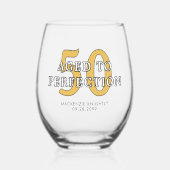 誕生日の年齢が万歳に達するパーソナライズされた ステムなしワイングラス (正面)