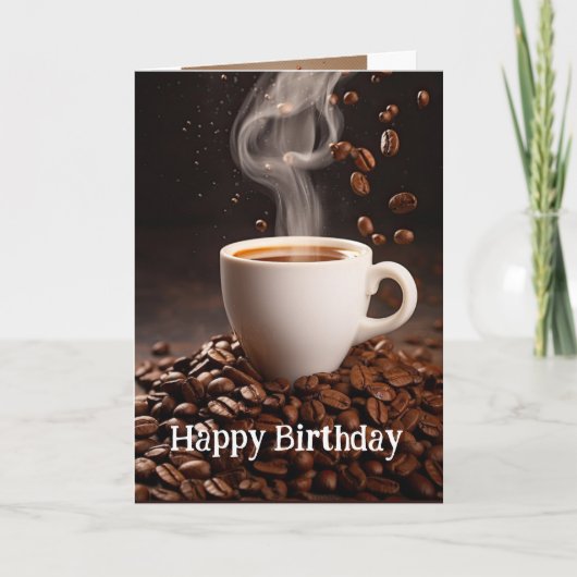 誕生日の年齢とコーヒーおもしろいの改善 カード (正面)