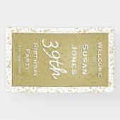 誕生日の年齢を-上の白か金ゴールド-丘カスタマイズ 横断幕 (横)