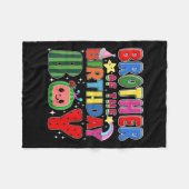 誕生日の弟の男の子メロンファミリーマッチング フリースブランケット (正面(横))