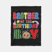誕生日の弟の男の子メロンファミリーマッチング フリースブランケット (正面)