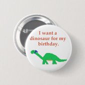 誕生日の恐竜ピン 缶バッジ (正面&裏面)