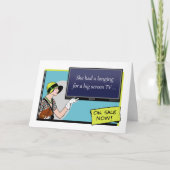 誕生日の憧れ、ヴィンテージレトロレディとテレビ カード (正面)