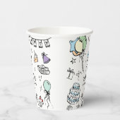 誕生日の手描き 紙コップ (左)