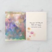 誕生日の抽象的な花の絵と花 カード (内部)
