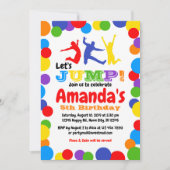 誕生日の招待の虹の誕生日を跳んで下さい 招待状 (正面)