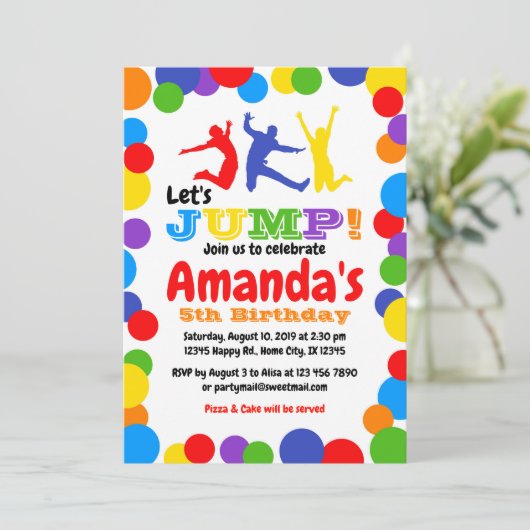 誕生日の招待の虹の誕生日を跳んで下さい 招待状 (スタンド正面)
