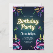 誕生日の招待カードパーティー – 誕生日カード 招待状 (正面)