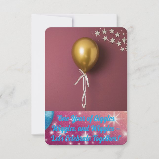 誕生日の招待カード1枚。 (正面)