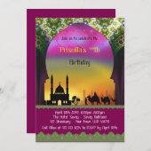 誕生日の招待時間、アラビア語、モロッコ語 招待状 (正面/裏面)