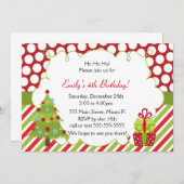 誕生日の招待状のクリスマスの子供のパーティー 招待状 (正面/裏面)