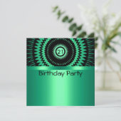 誕生日の招待状の黒及び水 招待状 (スタンド正面)