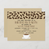 誕生日の招待状コーヒー豆及びコーヒー 招待状 (正面/裏面)