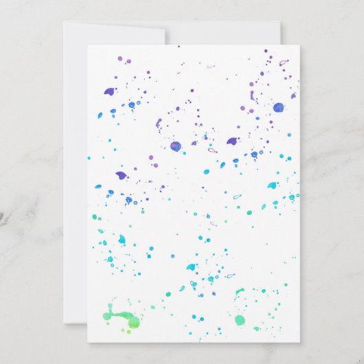 誕生日の招待状|の虹の水彩画のアイスキャンデー 招待状 (裏面)