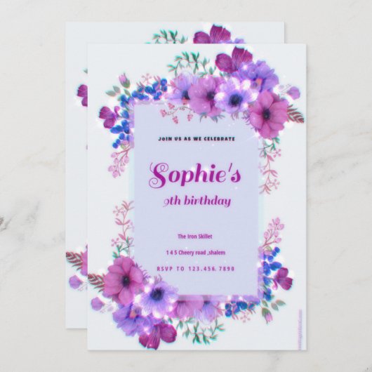 誕生日の招待状 招待状 (正面/裏面)