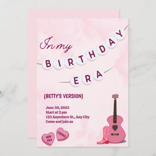 誕生日の招待状 招待状 (正面/裏面)