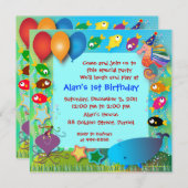 誕生日の招待状: 海の002C 招待状 (正面/裏面)