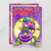 誕生日の招待ItsyのBitsyのくも(GiggleBellies) 招待状 (正面/裏面)