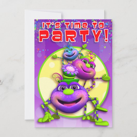 誕生日の招待ItsyのBitsyのくも(GiggleBellies) 招待状 (正面)