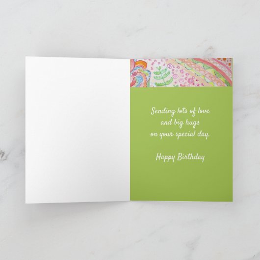 誕生日の挨拶にラブアンドハグ カード (内部)