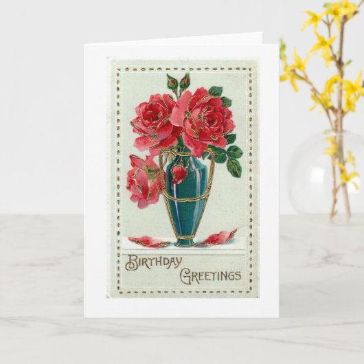 誕生日の挨拶のバラ空白のの挨拶状 カード (黄色い花)