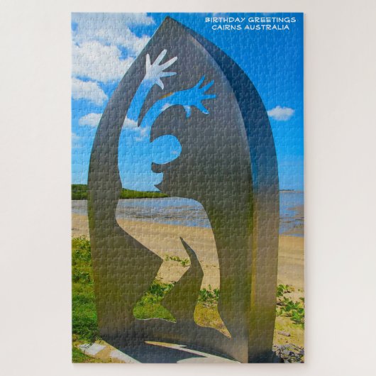 誕生日の挨拶ケアンズオーストラリア ジグソーパズル (縦)