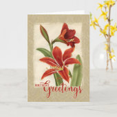 誕生日の挨拶リリーヴィンテージ再生 カード (黄色い花)