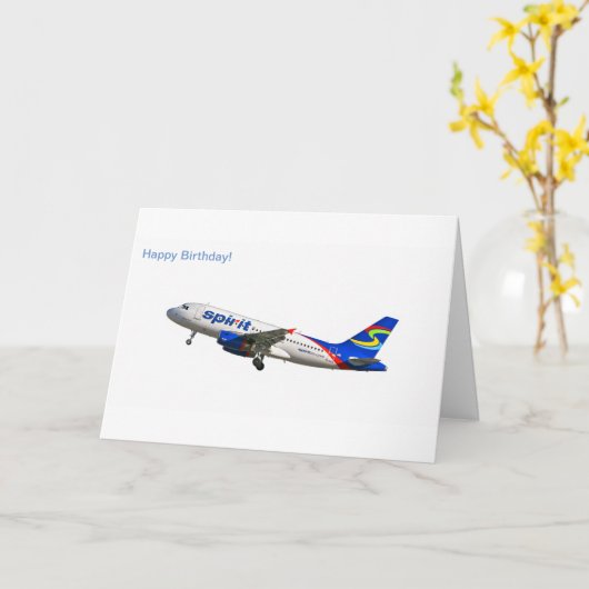 誕生日の挨拶状のためのエアバスA319のイメージ カード (黄色い花)