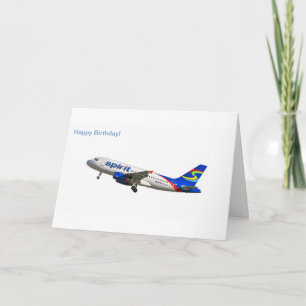 誕生日の挨拶状のためのエアバスA319のイメージ カード