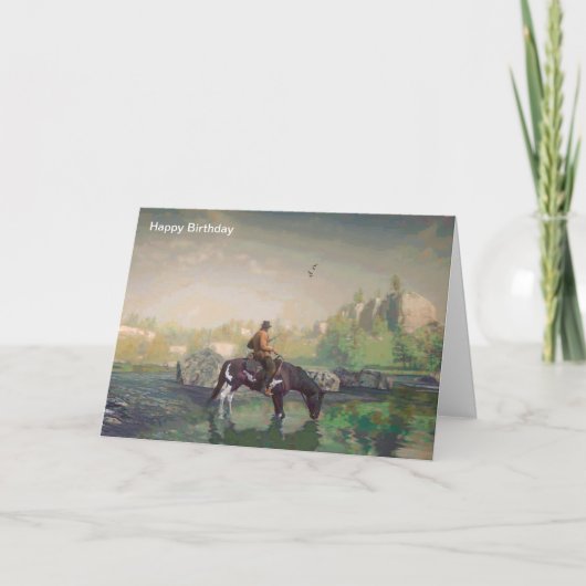 誕生日の挨拶状のためのカウボーイのイメージ カード (正面)