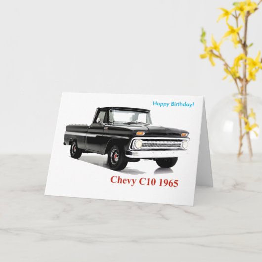 誕生日の挨拶状のためのクラシックなトラックのイメージ カード (黄色い花)