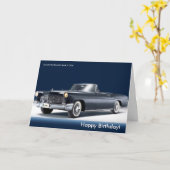 誕生日の挨拶状のためのクラシックな車のイメージ カード (黄色い花)